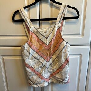 bp Striped Chevron Tank Top - Pink, Cream, Gold